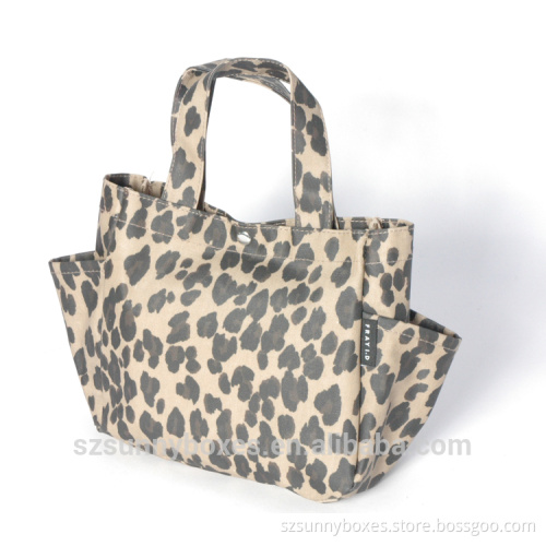GuangDong Latest Designer Cotton leopard office Lady tote Bag handbag